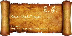 Rein Györgyi névjegykártya
